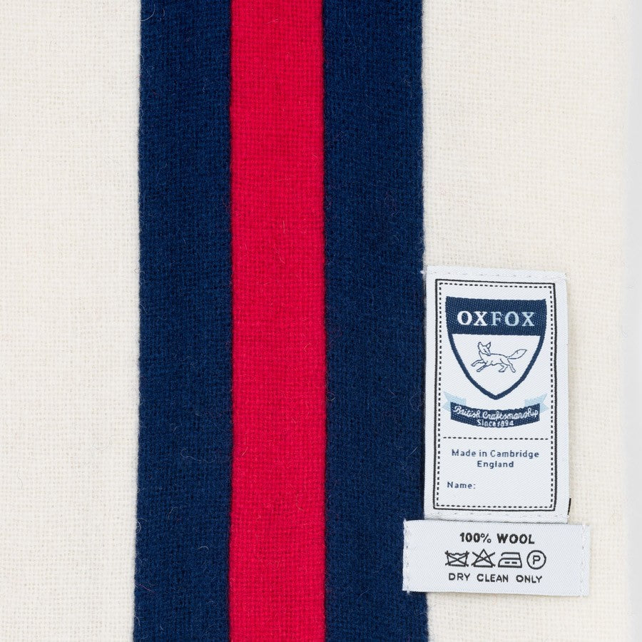 OXFOX Scarves Peak - University College - White Dark Blue Red